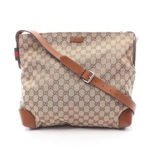 GUCCI Authentic Brown Leather Shoulder Bag